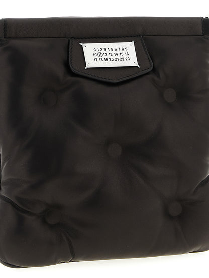Mini 2-in-1 Shoulder & Crossbody Clutch Handbag by Maison Margiela for women in nappa lamb leather black & signature features a transformative elegance silhouette, showcasing a secure magnetic, organized , and versatile crossbody-strap, shoulder-strap & adjustable-strap for a transformative elegance look.