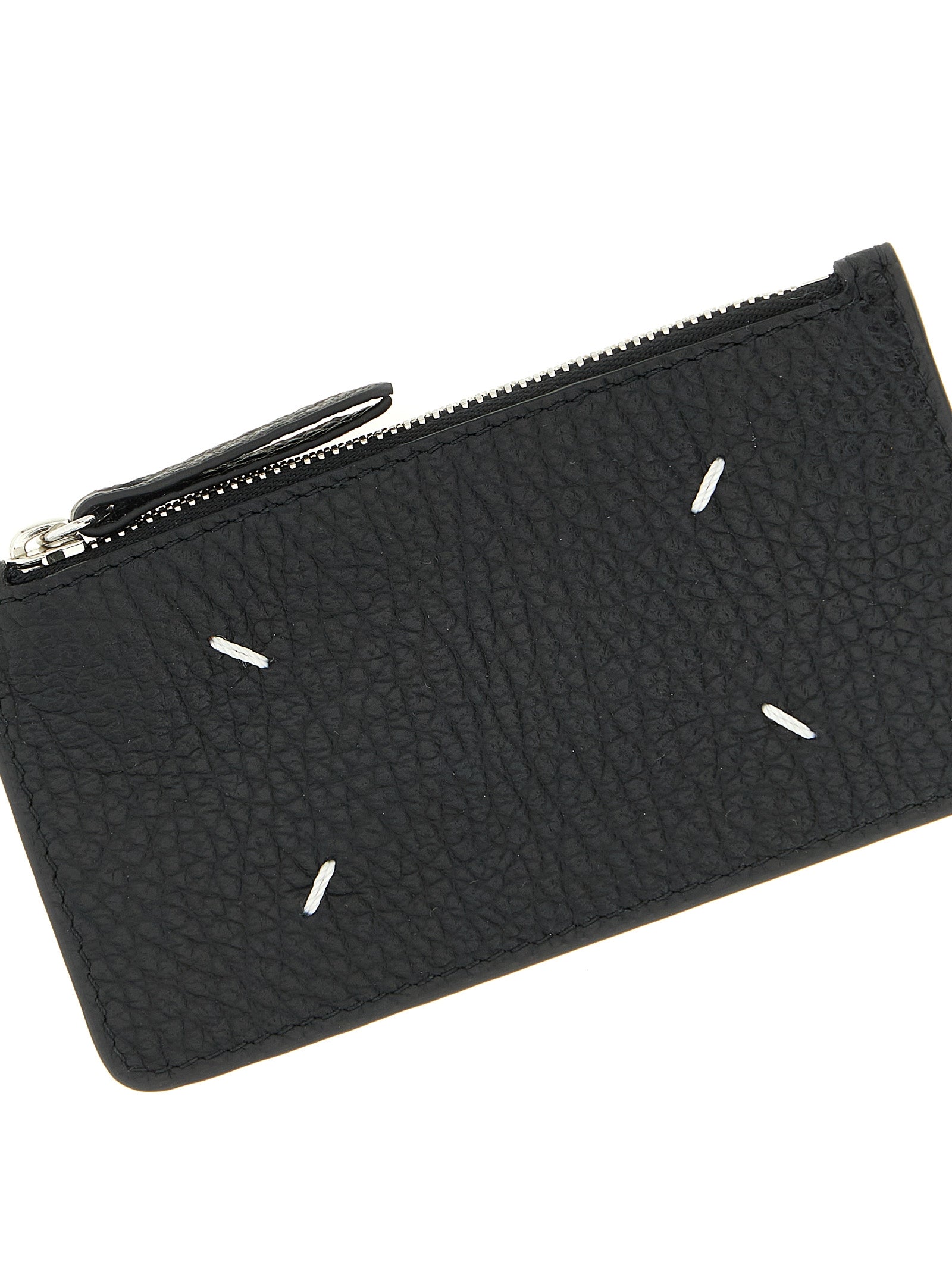 Cardholder Card Case by Maison Margiela for women in calfskin leather black features a sleek silhouette, showcasing the sleek design of the Calfskin Leather Cardholder Card Case with functional card-organization for a premium look.