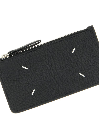 Cardholder Card Case by Maison Margiela for women in calfskin leather black features a sleek silhouette, showcasing the sleek design of the Calfskin Leather Cardholder Card Case with functional card-organization for a premium look.