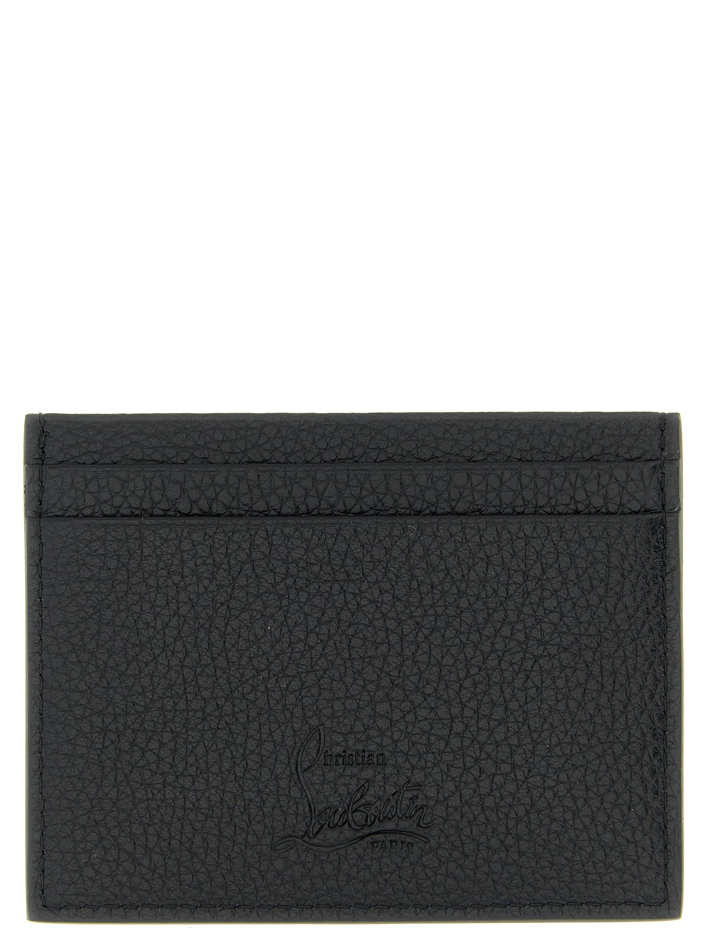 Cardholder Card Case by Christian Louboutin for women in calfskin leather black features a sleek silhouette, showcasing the sleek design of the Calfskin Leather Cardholder Card Case with functional card-organization for a premium look.