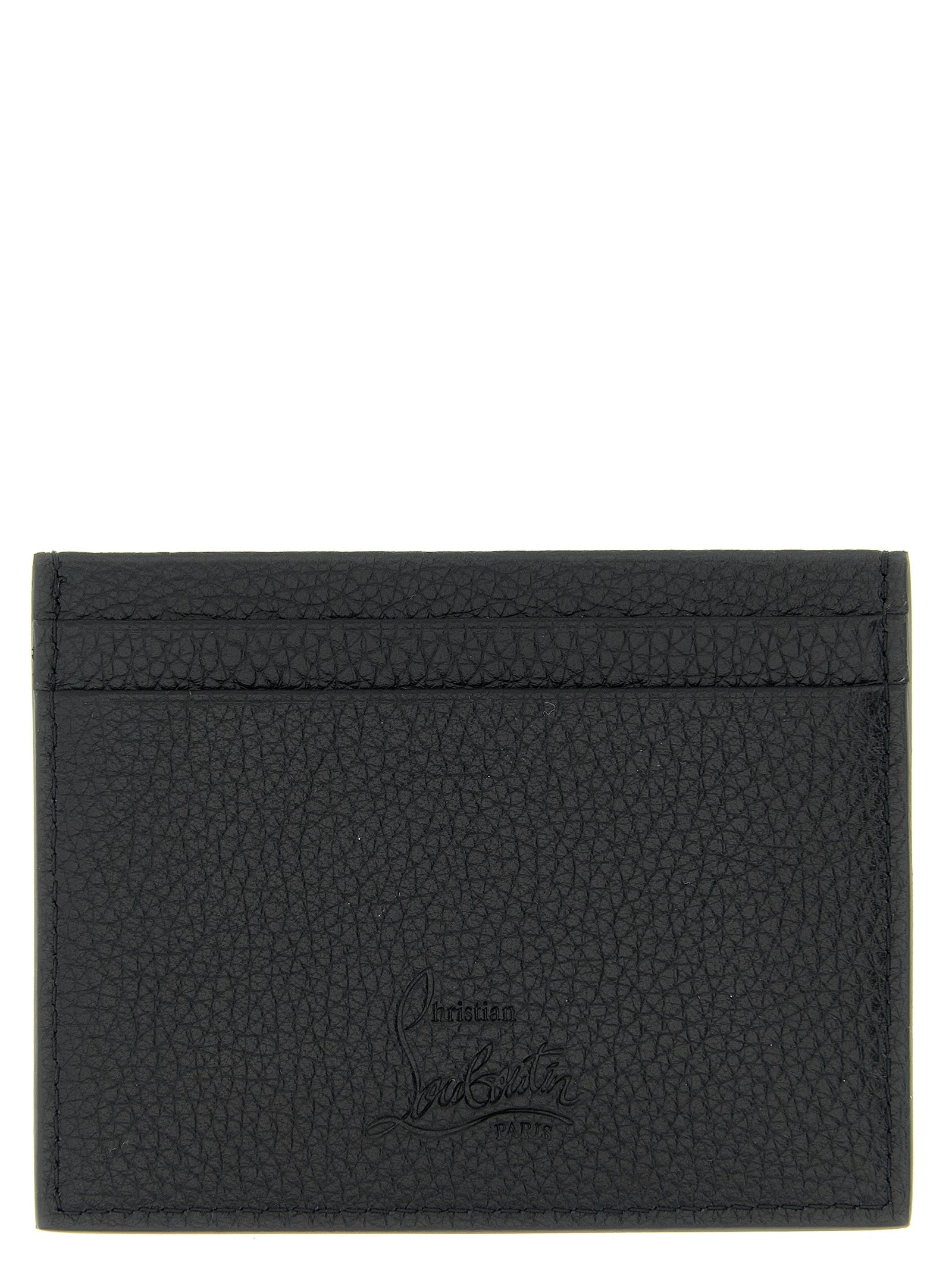 Cardholder Card Case by Christian Louboutin for women in calfskin leather black features a sleek silhouette, showcasing the sleek design of the Calfskin Leather Cardholder Card Case with functional card-organization for a premium look.