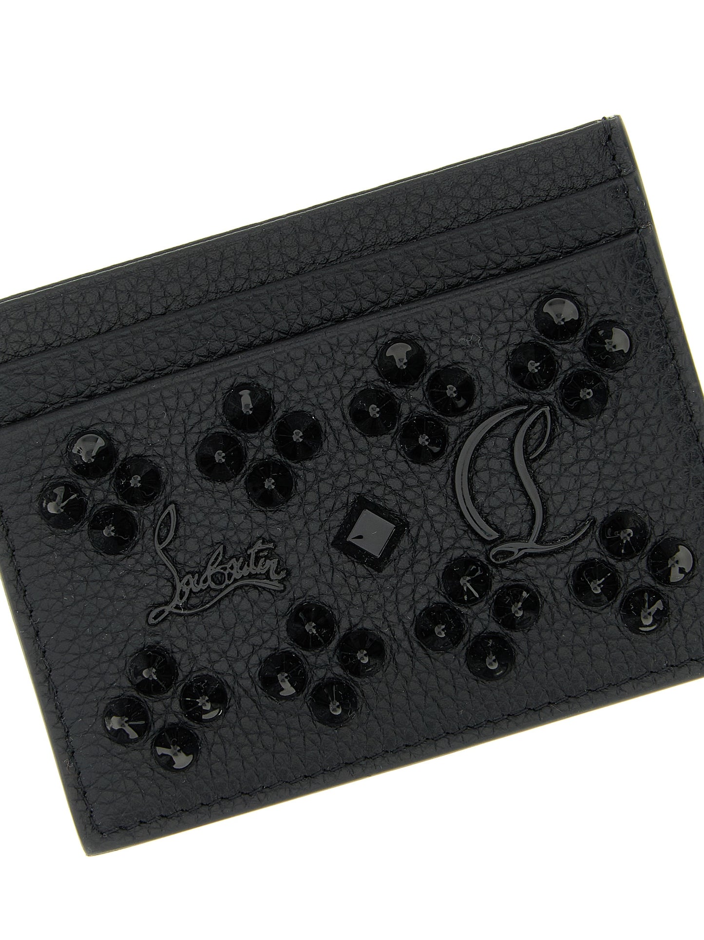 Cardholder Card Case by Christian Louboutin for women in calfskin leather black features a polished Calfskin Leather Cardholder Card Case design with polished card-organization.