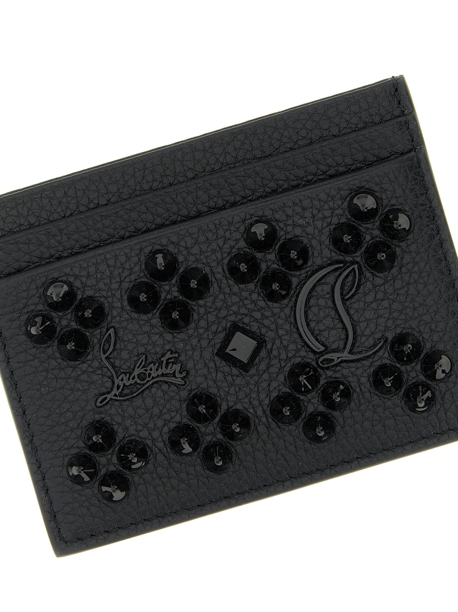 Cardholder Card Case by Christian Louboutin for women in calfskin leather black features a polished Calfskin Leather Cardholder Card Case design with polished card-organization.