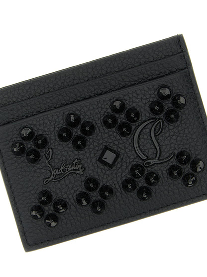 Cardholder Card Case by Christian Louboutin for women in calfskin leather black features a polished Calfskin Leather Cardholder Card Case design with polished card-organization.