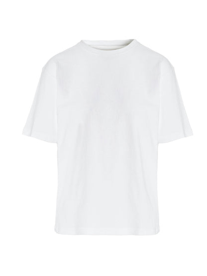 T-Shirt by Khaite for women in cotton white features a plush silhouette, showcasing a sophisticated crew neckline and for a truly plush finish.