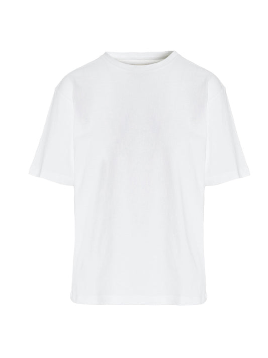 T-Shirt by Khaite for women in cotton white features a plush silhouette, showcasing a sophisticated crew neckline and for a truly plush finish.