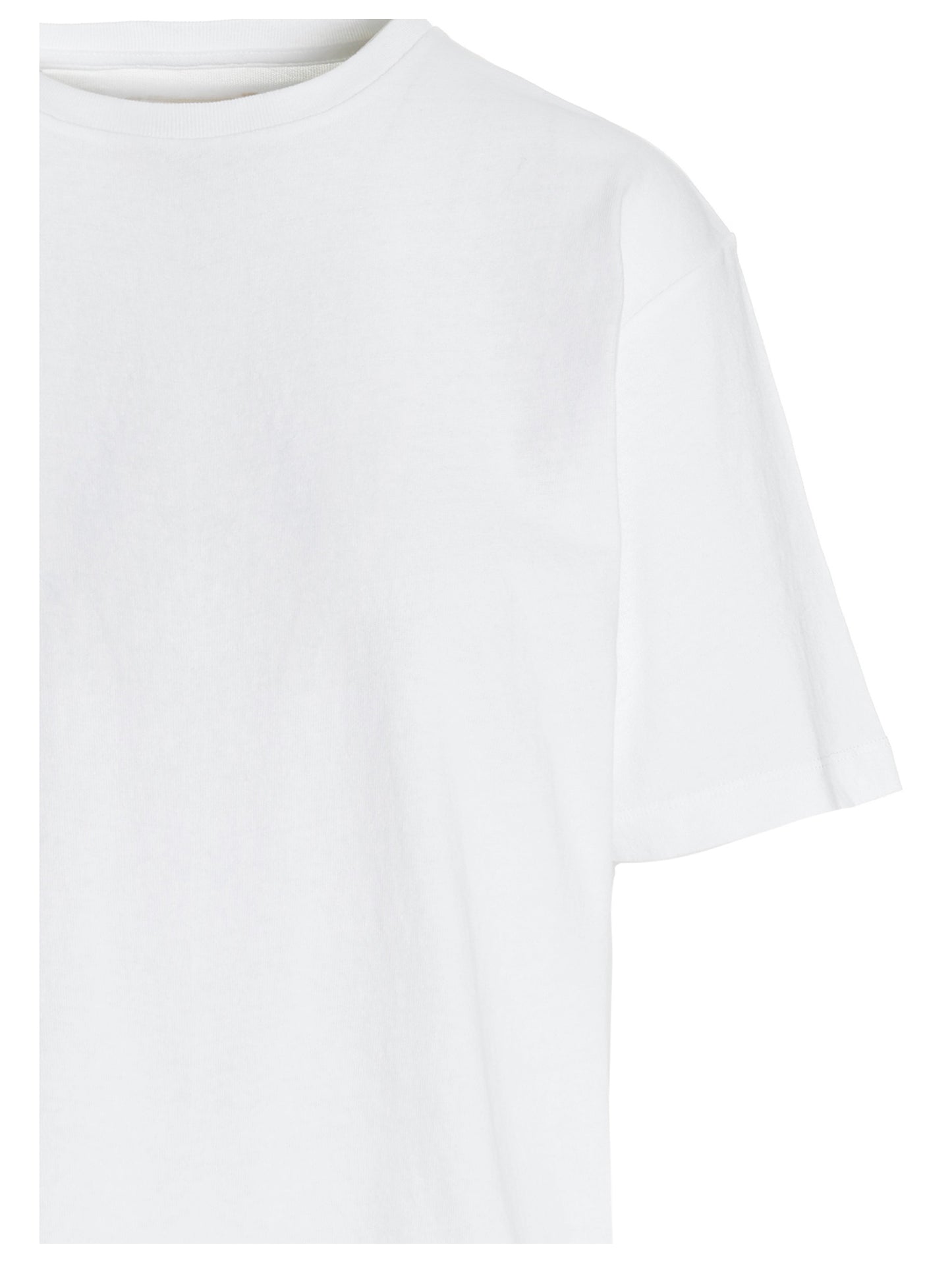 T-Shirt by Khaite for women in cotton white showcases a unassuming silhouette, artfully detailed with a refined crew neckline and unassuming for a sophisticated, contemporary look.