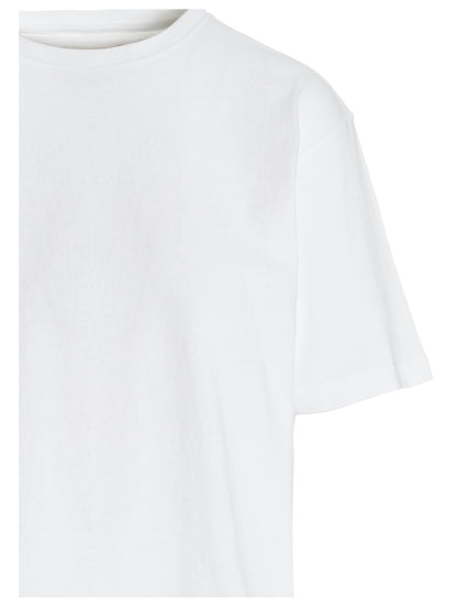 T-Shirt by Khaite for women in cotton white showcases a unassuming silhouette, artfully detailed with a refined crew neckline and unassuming for a sophisticated, contemporary look.