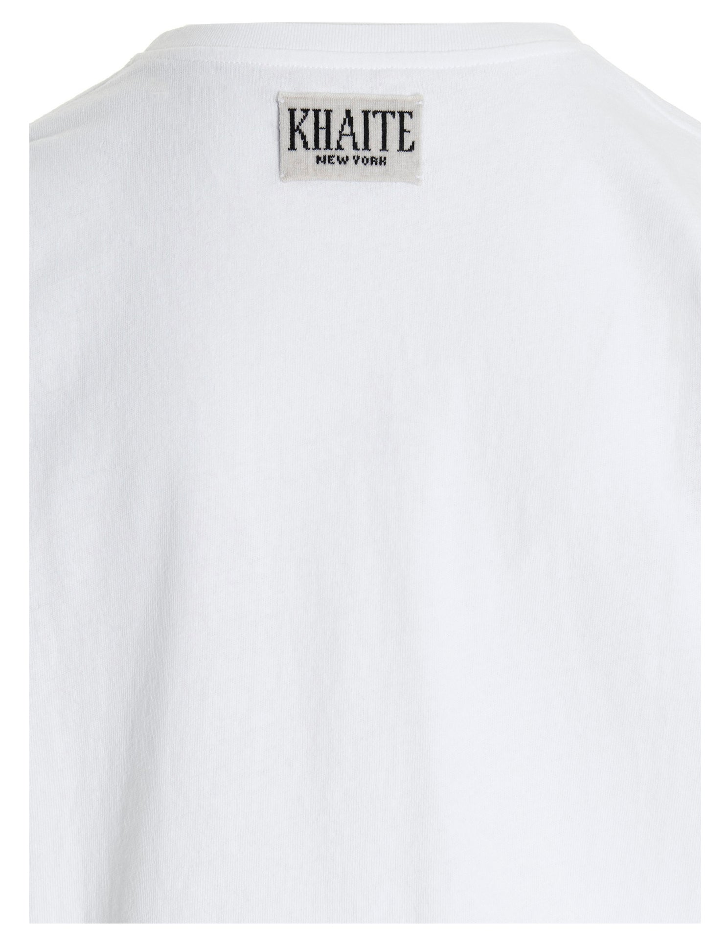 T-Shirt by Khaite for women in cotton white showcases a chic silhouette, artfully detailed with a chic and for a chic finish.