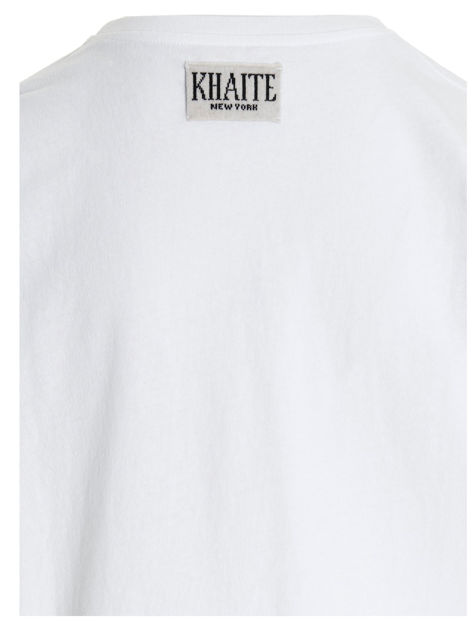 T-Shirt by Khaite for women in cotton white showcases a chic silhouette, artfully detailed with a chic and for a chic finish.