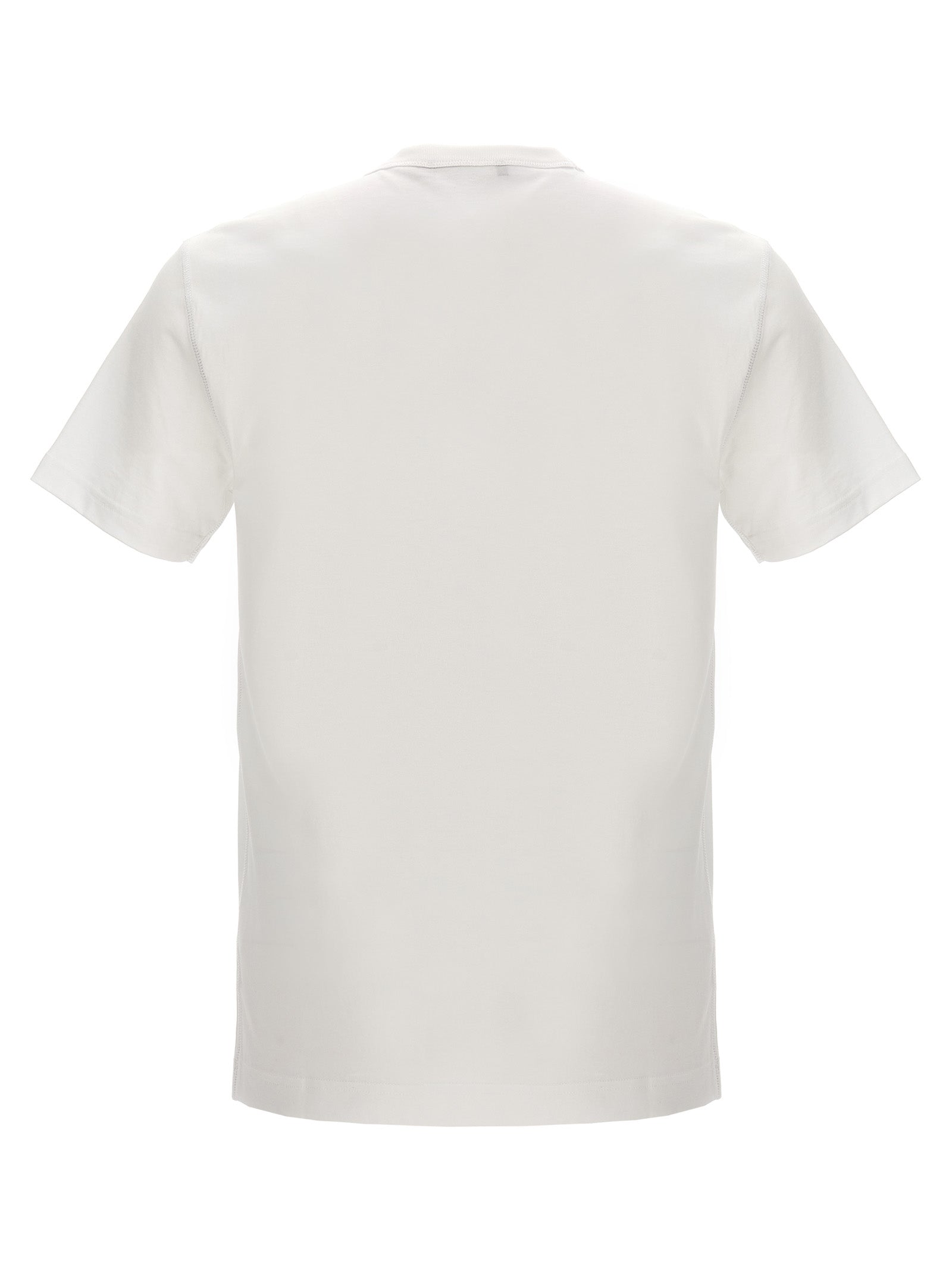 T-Shirt by Dolce & Gabbana for men in cotton white & signature showcases a chic silhouette, artfully detailed with a chic and for a chic finish.