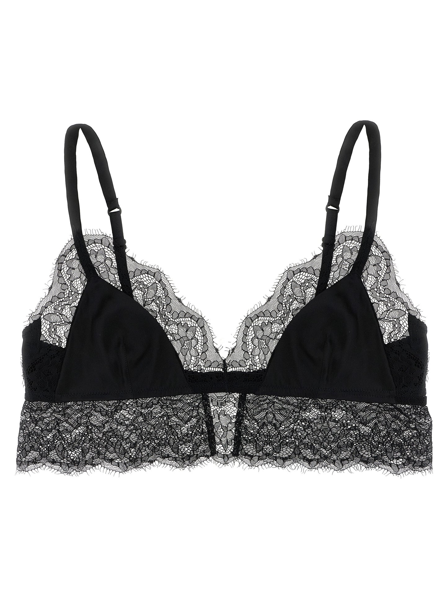 Bra by Dolce & Gabbana for women in polyamide viscose silk black presents a bespeak silhouette, showcasing the bespeak Women's Polyamide Viscose Silk Bra design with a premium bespeak finish.
