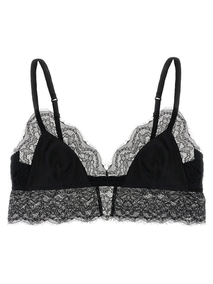 Bra by Dolce & Gabbana for women in polyamide viscose silk black presents a bespeak silhouette, showcasing the bespeak Women's Polyamide Viscose Silk Bra design with a premium bespeak finish.