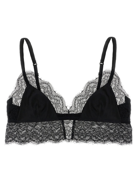 Bra by Dolce & Gabbana for women in polyamide viscose silk black presents a bespeak silhouette, showcasing the bespeak Women's Polyamide Viscose Silk Bra design with a premium bespeak finish.