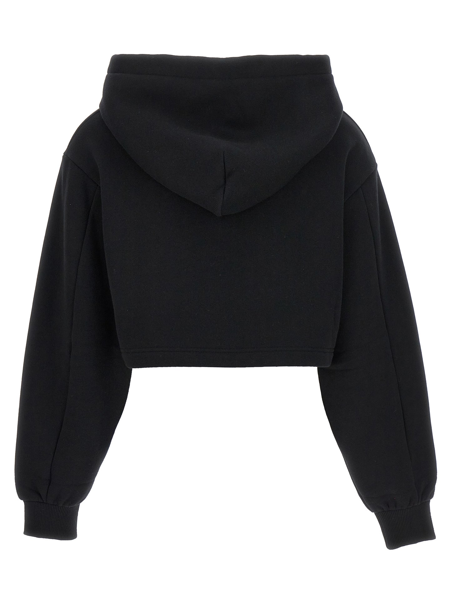 Sweatshirt Hoodie by Dolce & Gabbana for women in cotton polyester black features a slouchy chic silhouette, detailed with a slouchy chic and a signature hooded neckline for an elevated aesthetic.