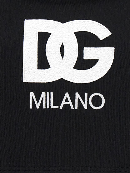 Sweatshirt Hoodie by Dolce & Gabbana for women in cotton polyester black features a authentic silhouette, showcasing a sophisticated and authentic detail for a refined finish.