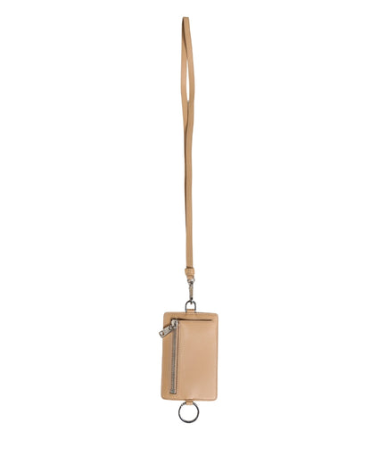Cardholder Card Case by Dolce & Gabbana for men in pebbled calf leather beige & silver features a refined silhouette, showcasing the elegant lines of the Pebbled Calf Leather Cardholder Card Case alongside premium card-organization for a refined finish.