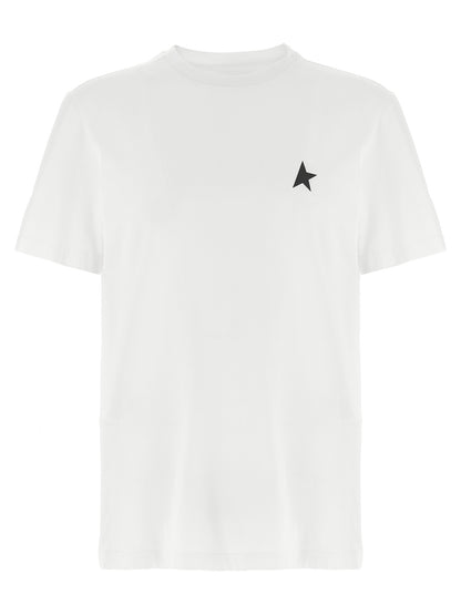 T-Shirt by Golden Goose for men in cotton bicolour, black, white & print showcases a chic silhouette, artfully detailed with a chic and short-sleeve for a chic finish.