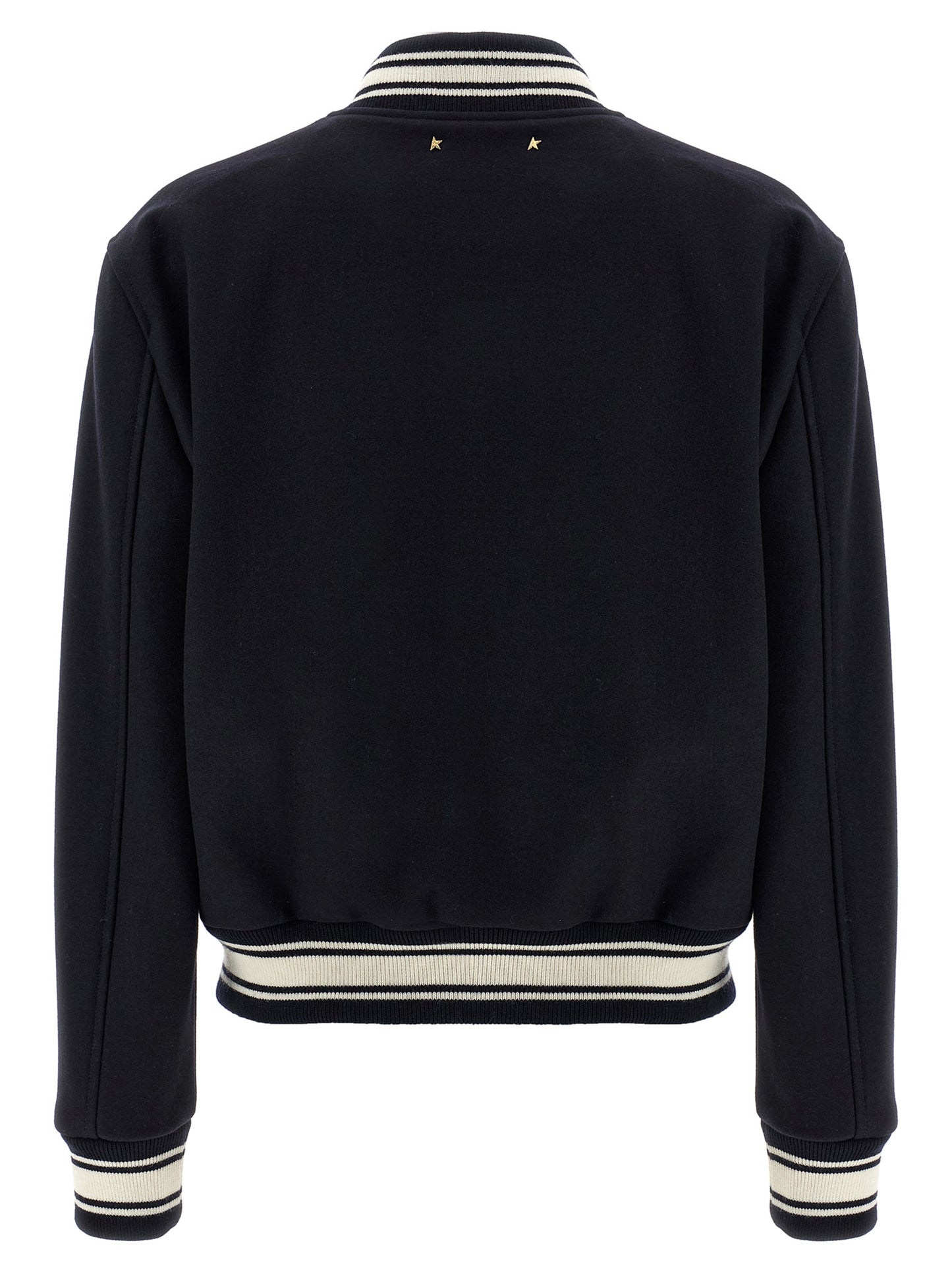 Bomber Jacket by Golden Goose for women in polyamide & virgin wool blue features an contemporary silhouette, showcasing a sophisticated and contemporary pockets for a truly refined look.