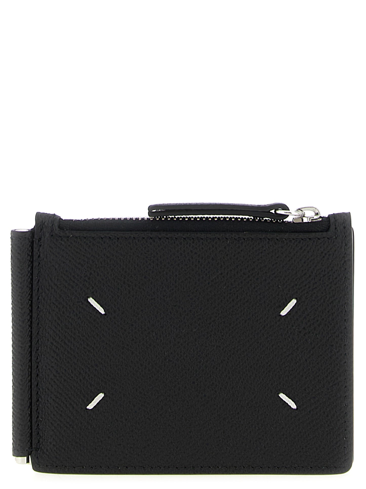 Wallet by Maison Margiela for men in leather & metal black showcases a discerning silhouette, artfully capturing the essence of Leather & Metal Wallet with its functional .