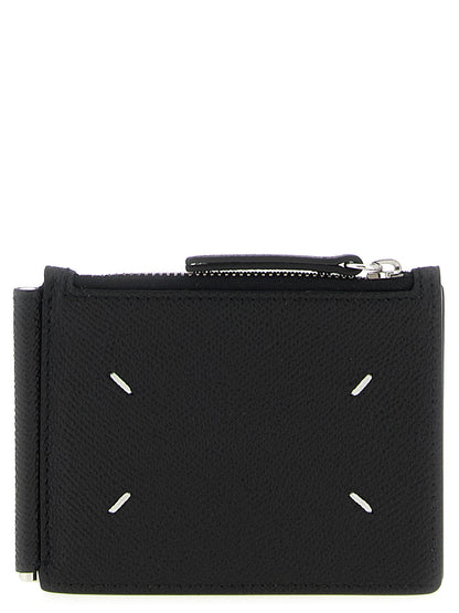 Wallet by Maison Margiela for men in leather & metal black showcases a discerning silhouette, artfully capturing the essence of Leather & Metal Wallet with its functional .