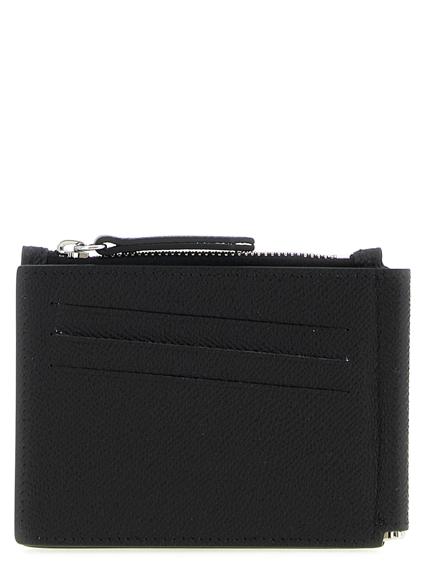 Wallet by Maison Margiela for men in leather & metal black presents a streamlined silhouette, showcasing the sophisticated design of the Leather & Metal Wallet collection with functional .