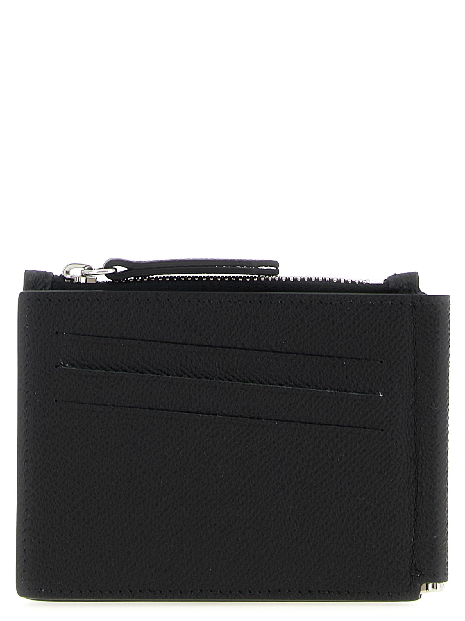 Wallet by Maison Margiela for men in leather & metal black presents a streamlined silhouette, showcasing the sophisticated design of the Leather & Metal Wallet collection with functional .
