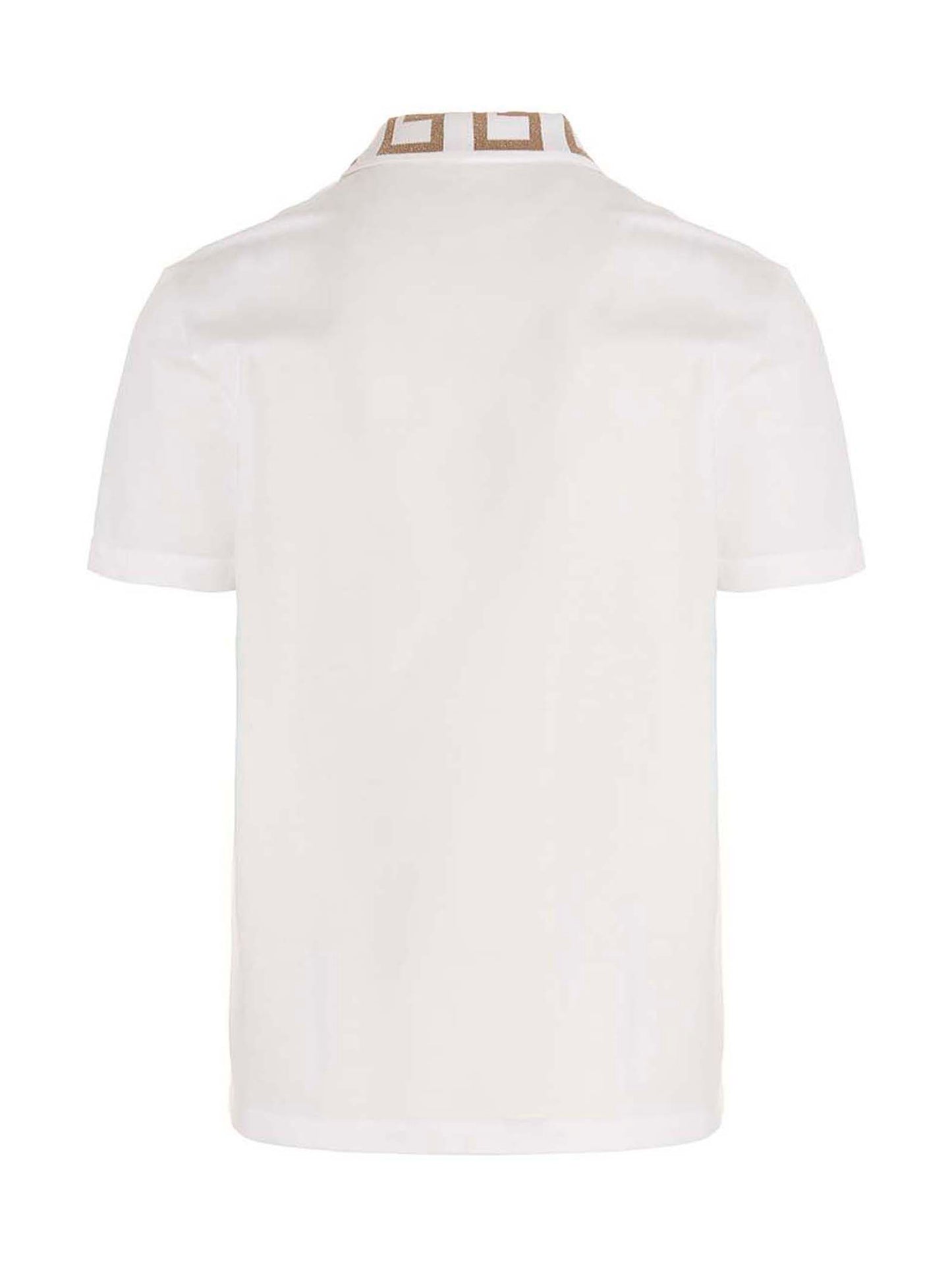 Polo Shirt by Versace for men in cotton white & signature features a eye catching silhouette, showcasing a refined and for a eye catching finish.