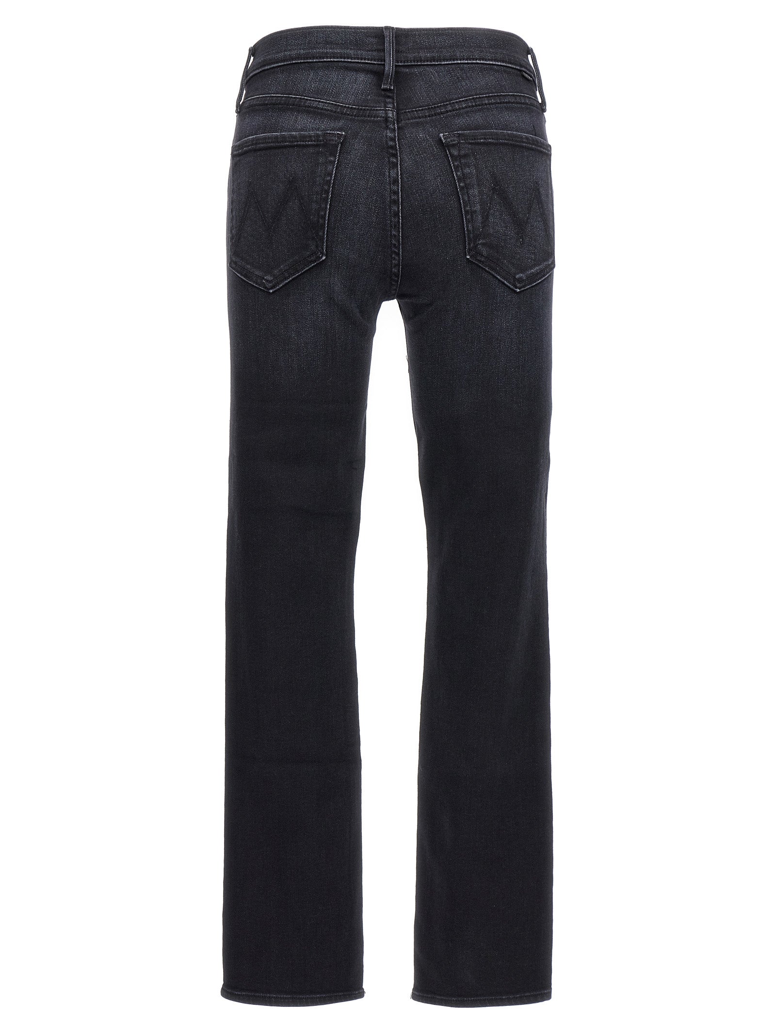 Jeans by Mother Denim for women in stretch denim cotton black features an sophisticated mid rise and slim with a precise long, creating a sophisticated and sophisticated silhouette.
