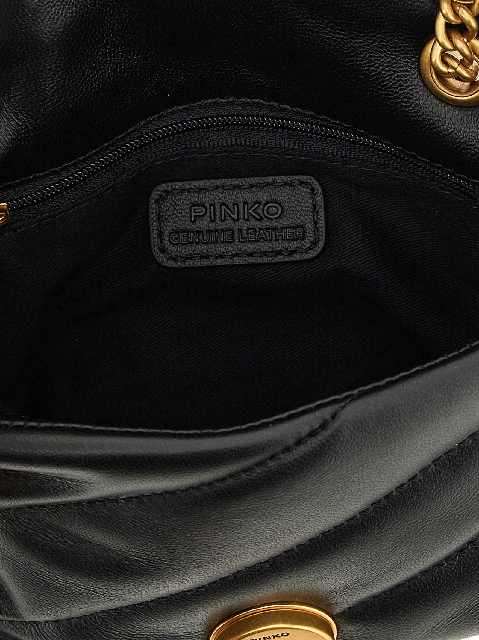 Large Crossbody Flap Handbag by PINKO for women in nappa & suede lamb leather black & signature features an versatile silhouette, showcasing a secure flap, magnetic & buckle and versatile with versatile crossbody-strap & shoulder-strap for a versatile finish.