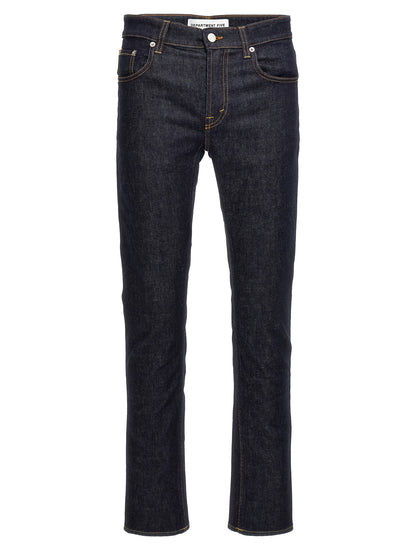 Jeans by Department 5 for men in stretch denim cotton blue features an sartorial and long with a cut for a sartorial finish.