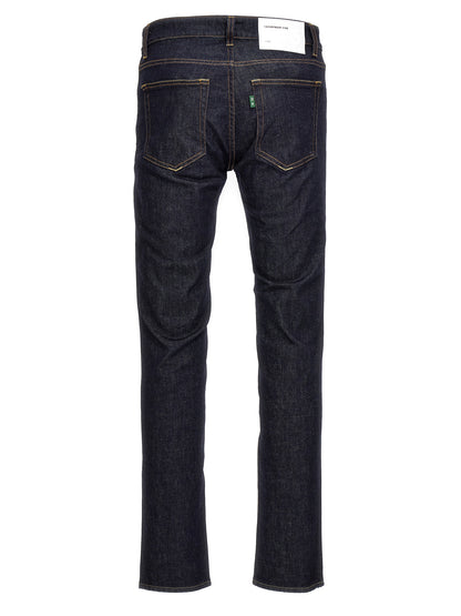 Jeans by Department 5 for men in stretch denim cotton blue features a polished silhouette with a polished , reaching a polished long and finished with a polished .