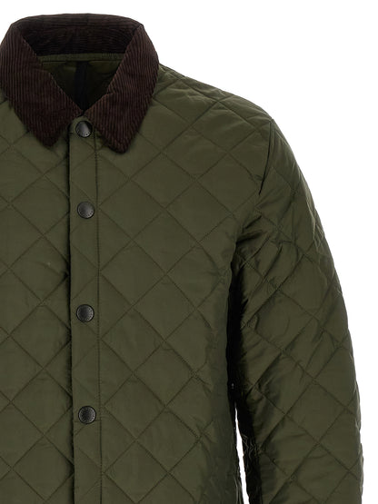 Overcoat by Barbour for men in polyamide corduroy bicolour, green & signature features a contemporary silhouette showcasing a contemporary and refined windproof & pockets for a sophisticated finish.
