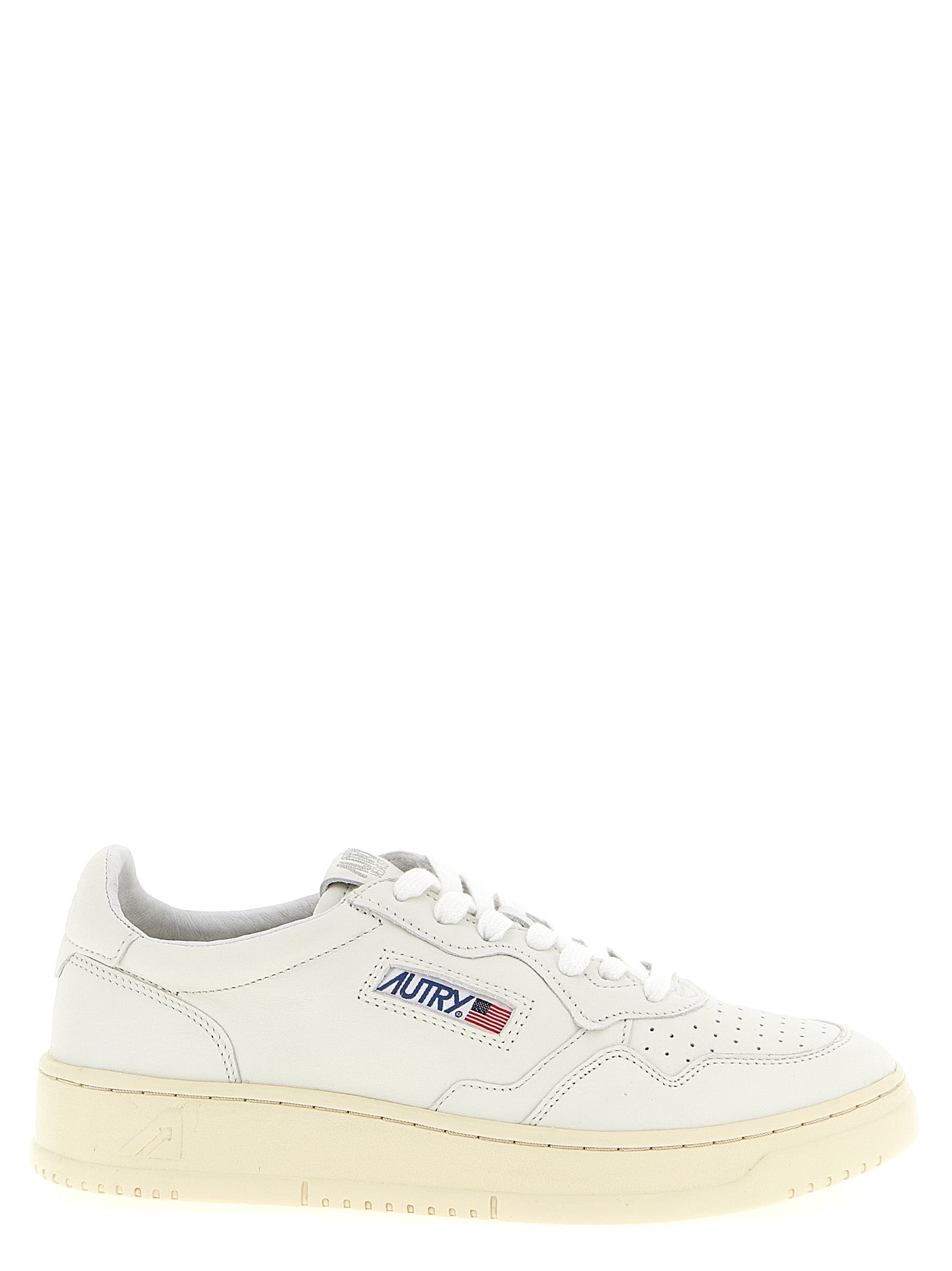 Sneakers by Autry for women in goatskin leather white presents a on trend silhouette from the Women's Low Top Goatskin Leather Sneakers collection, showcasing a on trend low-top style for an elevated aesthetic.