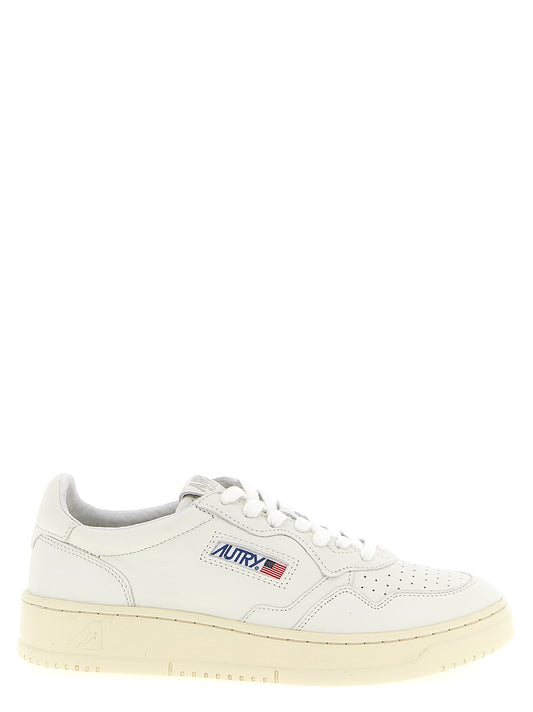 Sneakers by Autry for women in goatskin leather white presents a on trend silhouette from the Women's Low Top Goatskin Leather Sneakers collection, showcasing a on trend low-top style for an elevated aesthetic.