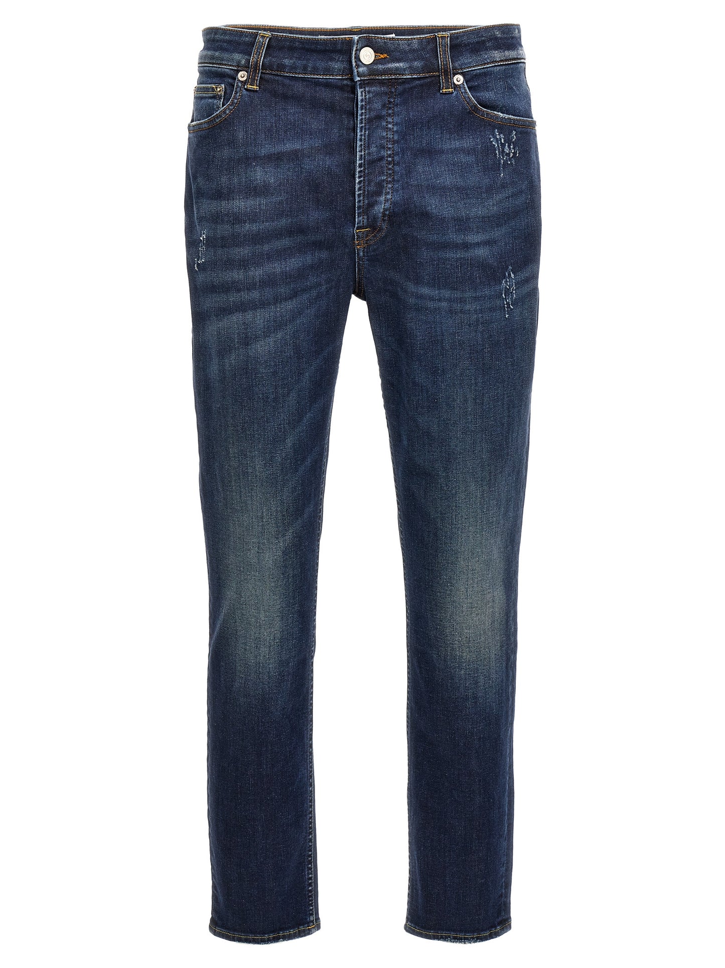 Jeans by Department 5 for men in stretch denim cotton blue presents a refined pantology silhouette, artfully defined by a refined pantology , long, and a sophisticated .