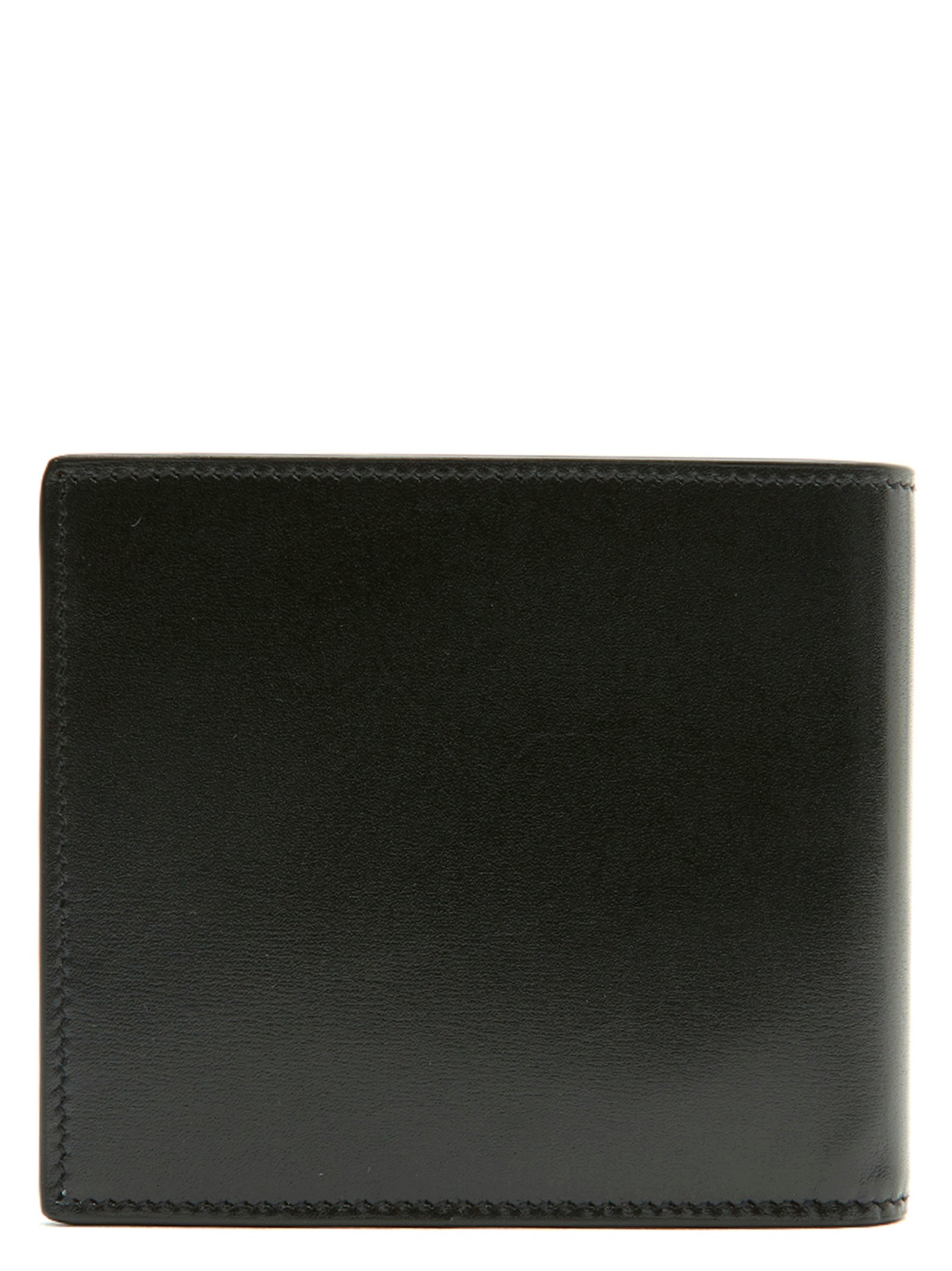 Wallet by Saint Laurent for men in leather & metal black & silver presents a architectural silhouette from the Leather & Metal Wallet collection, showcasing architectural for a architectural finish.