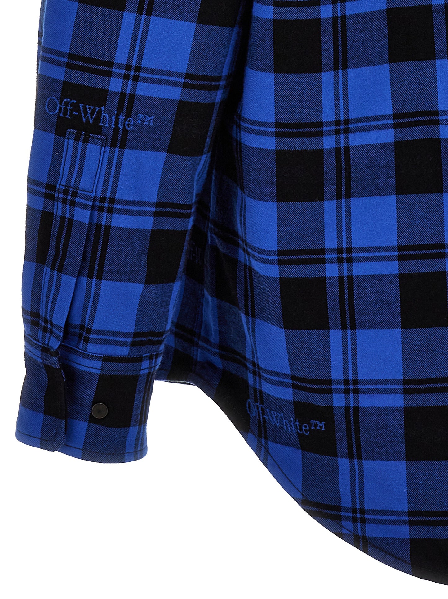 Overshirt by Off-White for men in cotton flannel blue, white & patterned features an polished silhouette, showcasing a sophisticated and detail for a truly polished finish.