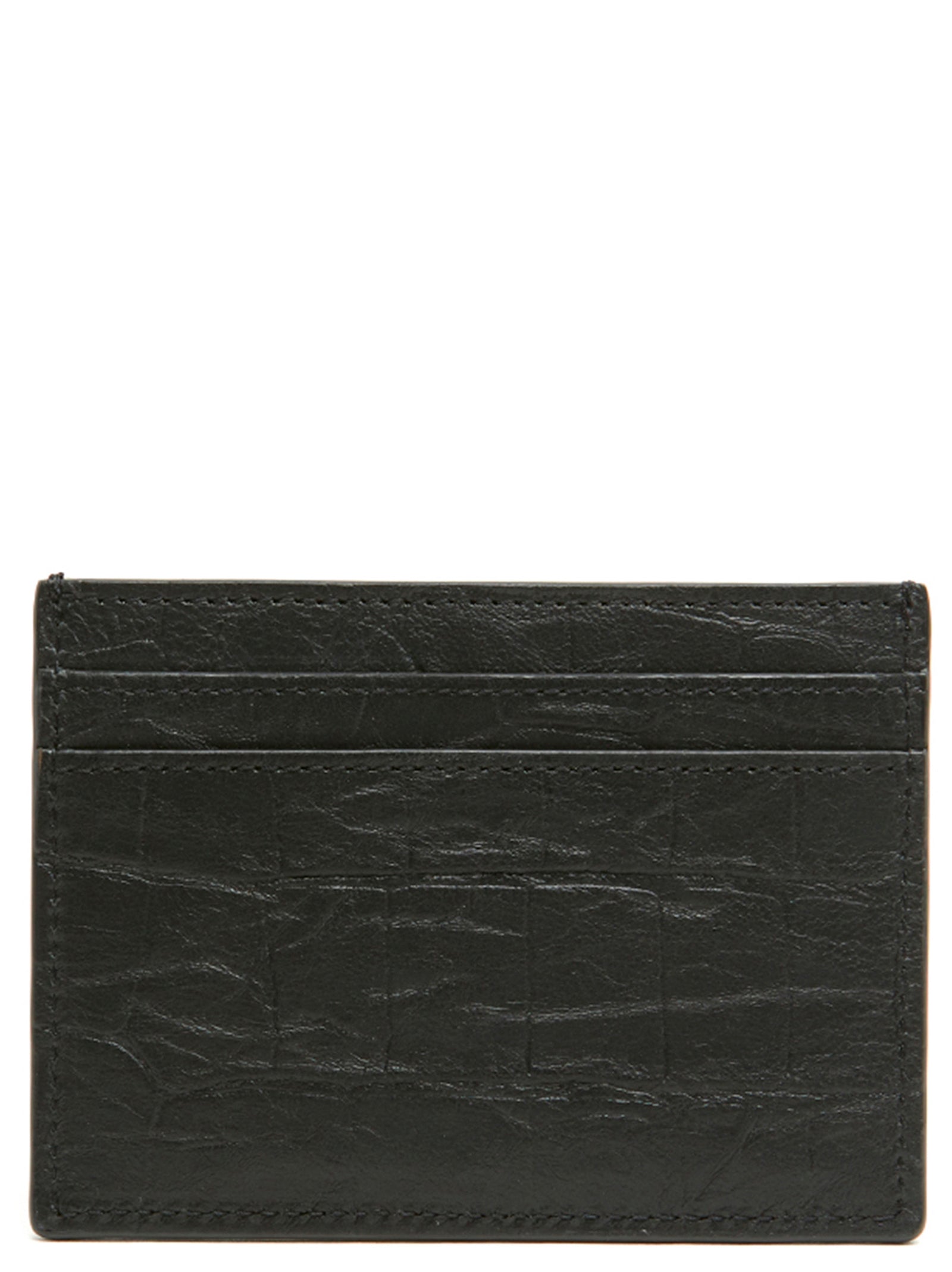 Cardholder Card Case by Saint Laurent for men in exotic skin leather black & print features an refined silhouette from the Cassandre Flash Exotic Skin Leather Cardholder Card Case collection, highlighting refined card-organization for a premium and sophisticated look.