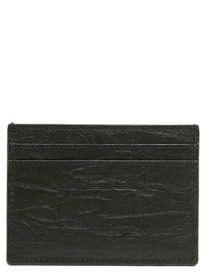 Cardholder Card Case by Saint Laurent for men in exotic skin leather black & print features an refined silhouette from the Cassandre Flash Exotic Skin Leather Cardholder Card Case collection, highlighting refined card-organization for a premium and sophisticated look.