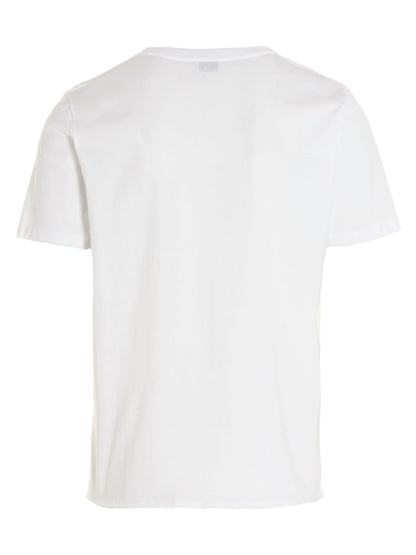 T-Shirt by Saint Laurent for men in cotton white & print showcases a chic silhouette, artfully detailed with a chic and for a chic finish.