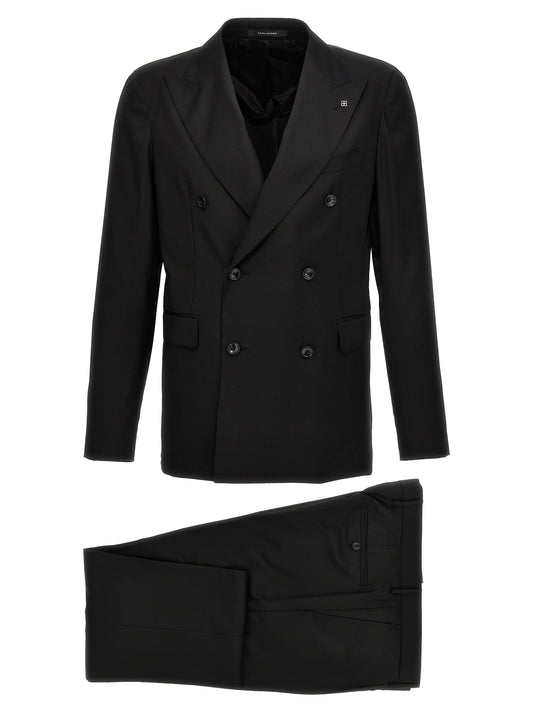 Pant Suit by Tagliatore for men in virgin wool black showcases an bespeak silhouette, artfully detailed with a sophisticated and an bespeak regular-fit for a refined finish.