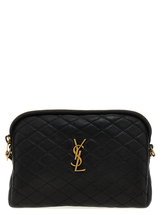 Crossbody Quilted Handbag by Saint Laurent for women in lamb leather black features a multifaceted silhouette, showcasing a secure zipper and multifaceted with versatile crossbody-strap, shoulder-strap & adjustable-strap for multifaceted style.