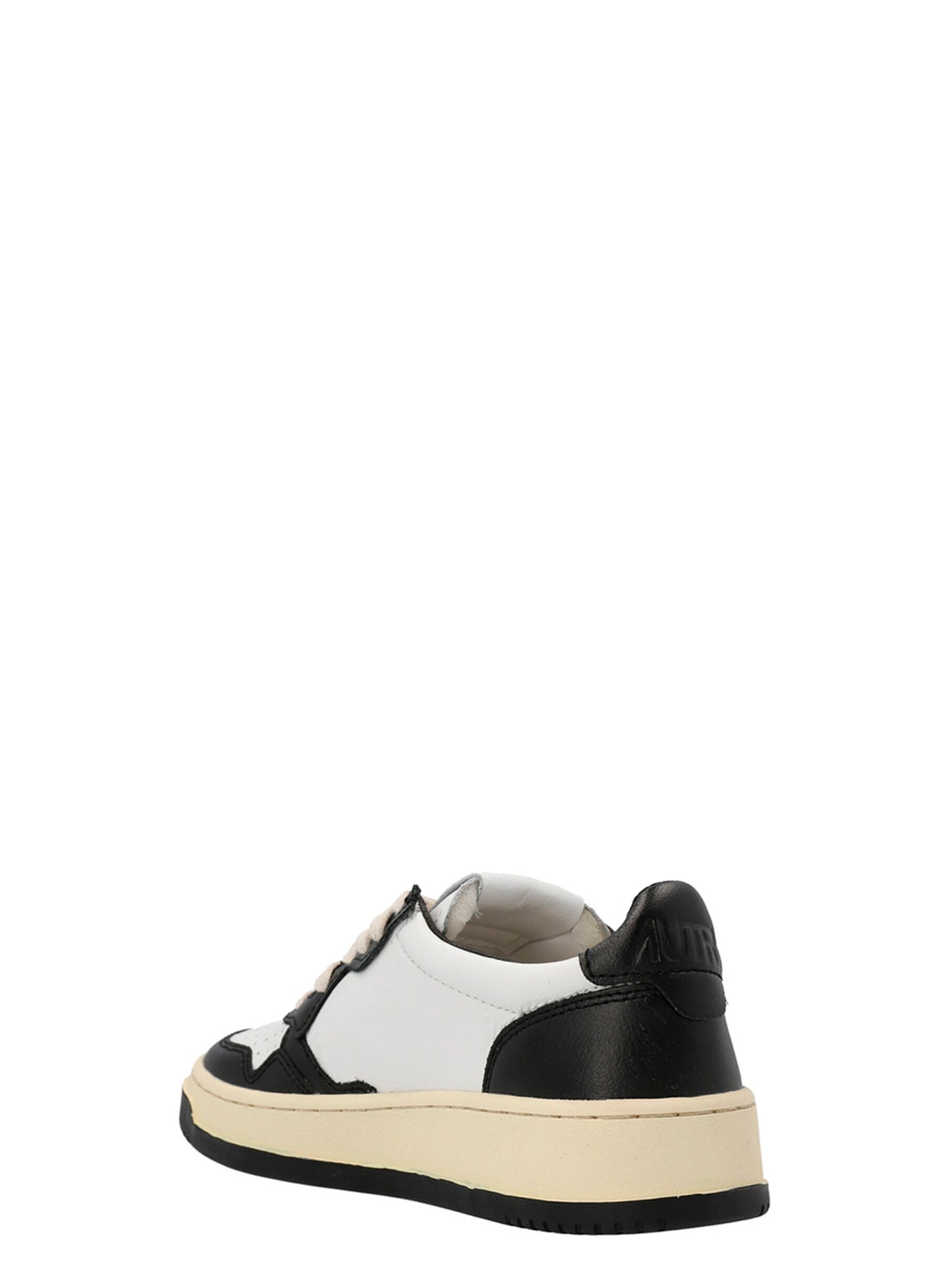 Sneakers by Autry for women in cowhide leather bicolour, black & white features a chic design, perfectly showcasing the chic low-top style of this Women's Low Top Cowhide Leather Sneakers.