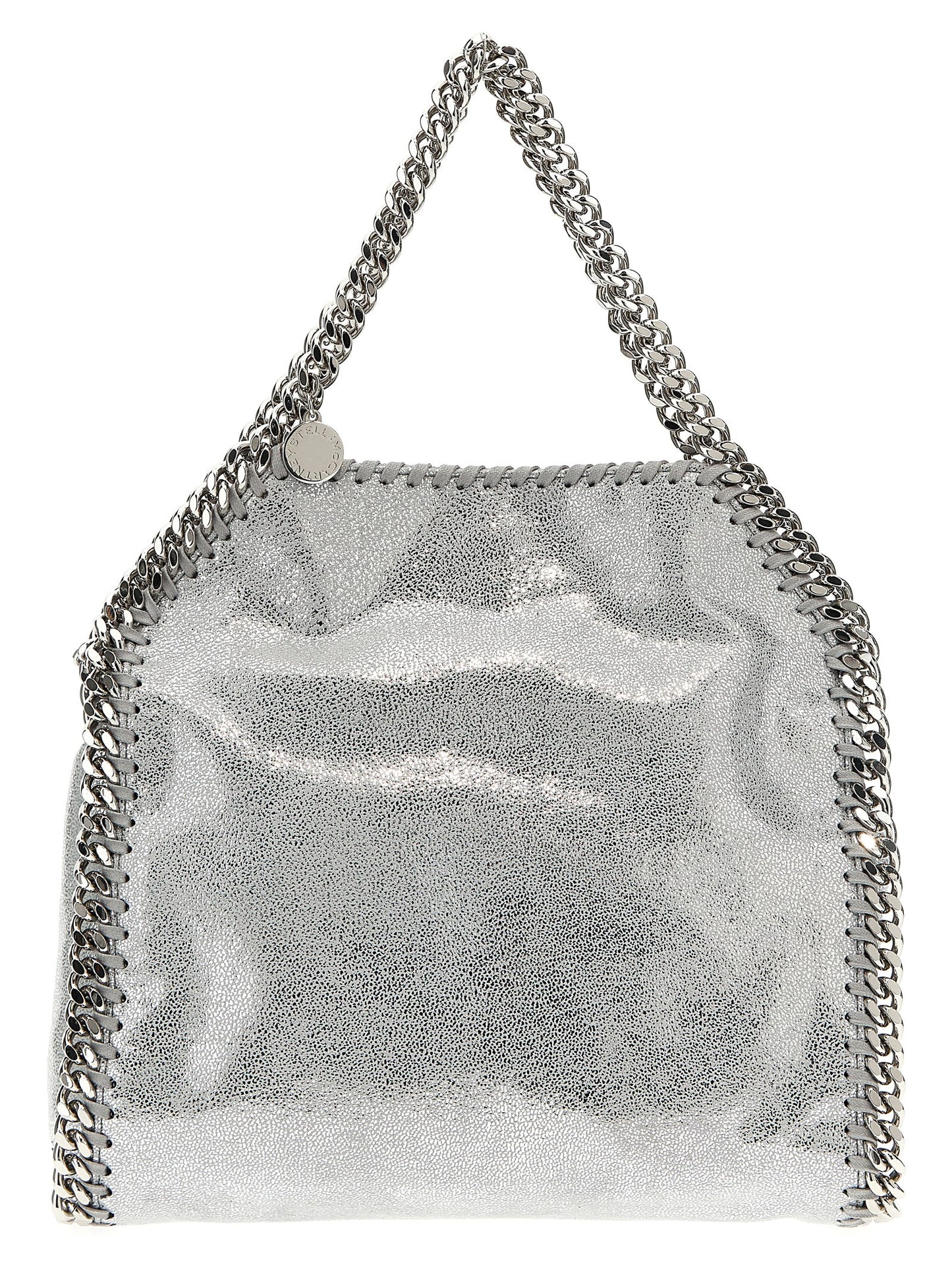 This Mini Handbag by Stella McCartney for women in polyester and silver presents a sculptural silhouette featuring a secure , ample , and versatile shoulder-strap & handle for a sculptural finish.