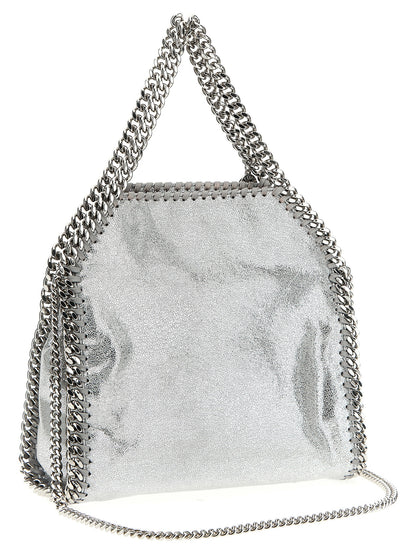 Mini Handbag by Stella McCartney for women in polyester silver features a contemporary silhouette, showcasing a secure , ample , and contemporary shoulder-strap & handle for a sophisticated look.