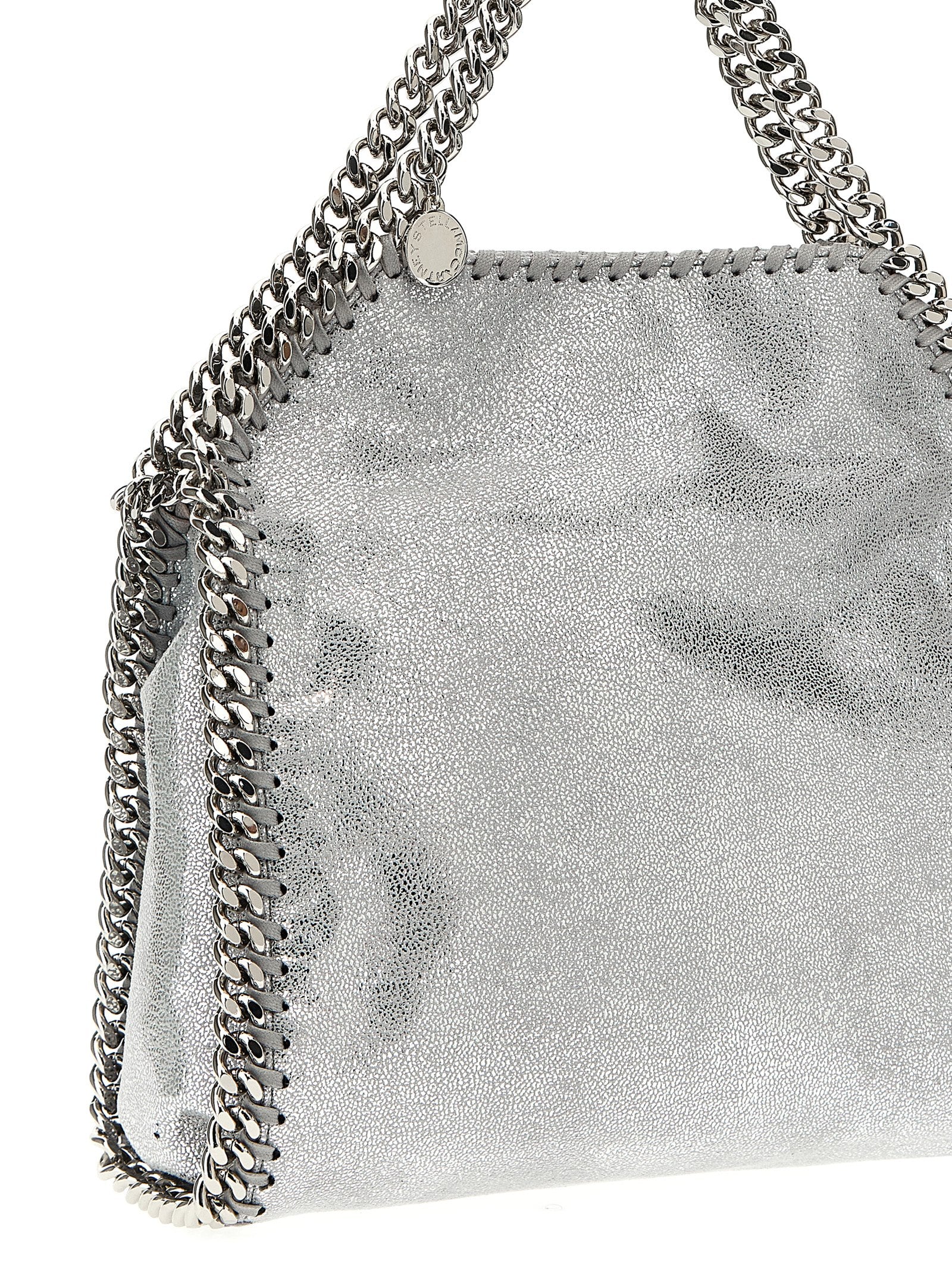 Mini Handbag by Stella McCartney for women in polyester silver features a refined silhouette, showcasing a secure , organized , and versatile shoulder-strap & handle for a refined finish.