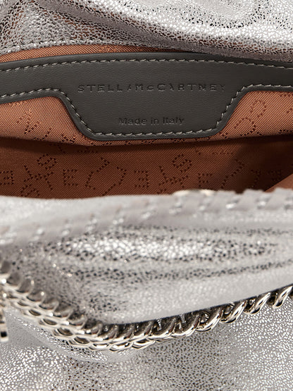 Mini Handbag by Stella McCartney for women in polyester silver features a signature silhouette, showcasing a secure and signature with versatile shoulder-strap & handle for a sophisticated look.