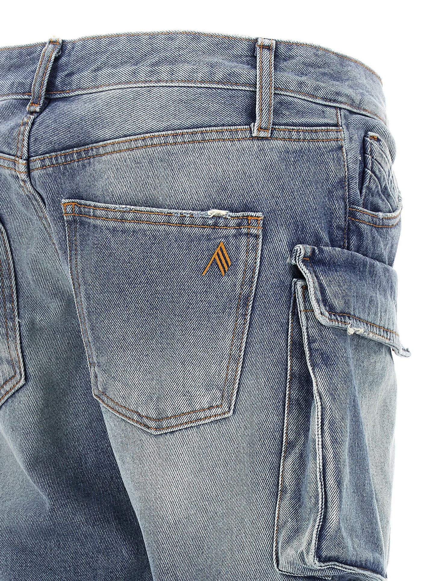 Cargo Pants by The Attico for women in denim cotton light-blue presents a on trend silhouette, artfully finished with a on trend skinny-leg & skinny, long, and low rise for a sophisticated look.