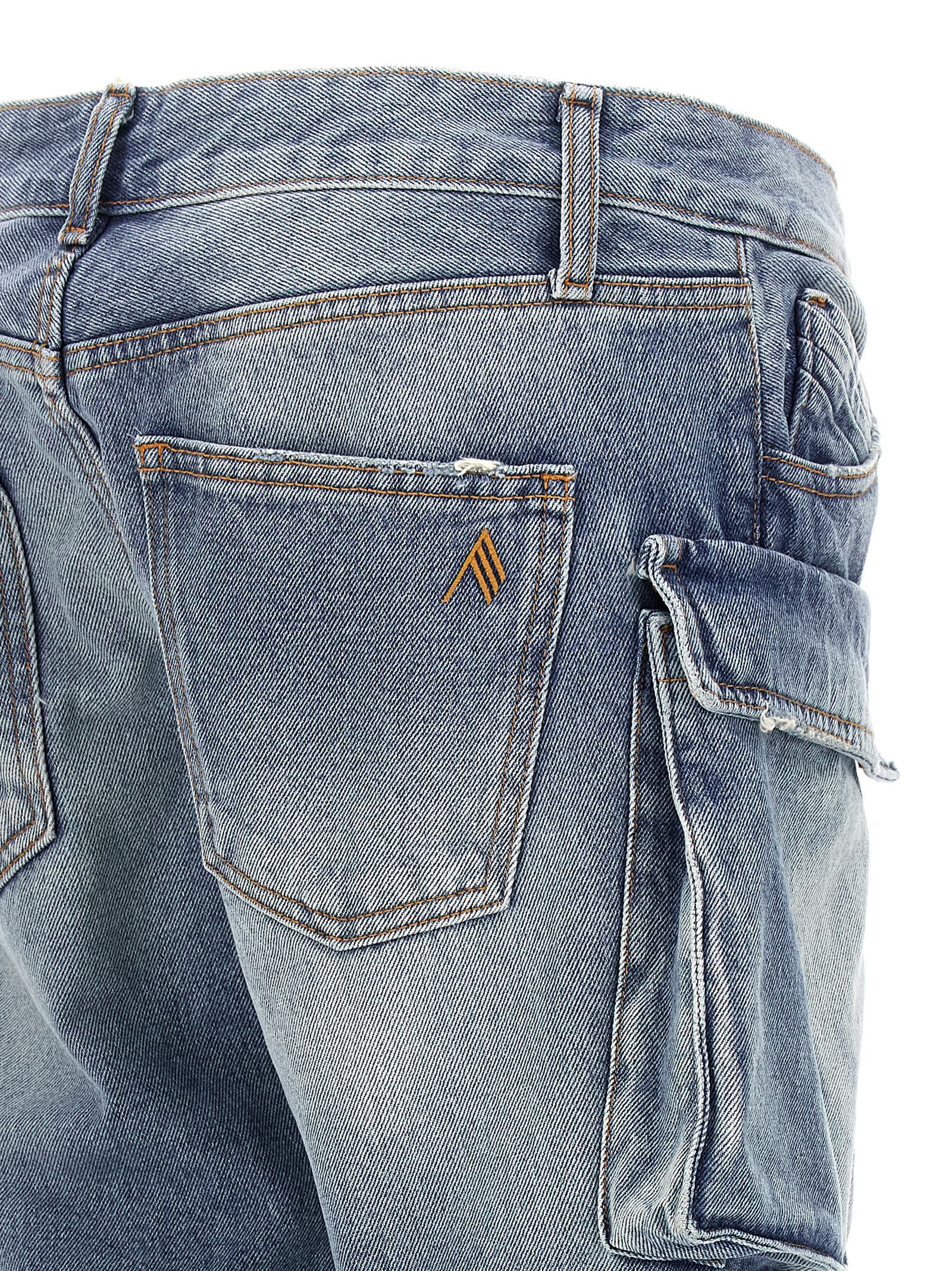 Cargo Pants by The Attico for women in denim cotton light-blue presents a on trend silhouette, artfully finished with a on trend skinny-leg & skinny, long, and low rise for a sophisticated look.